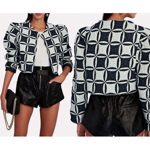 SEA New York Patchwork Quilted Jacket Catalina Calico Cotton Cut-Out XS